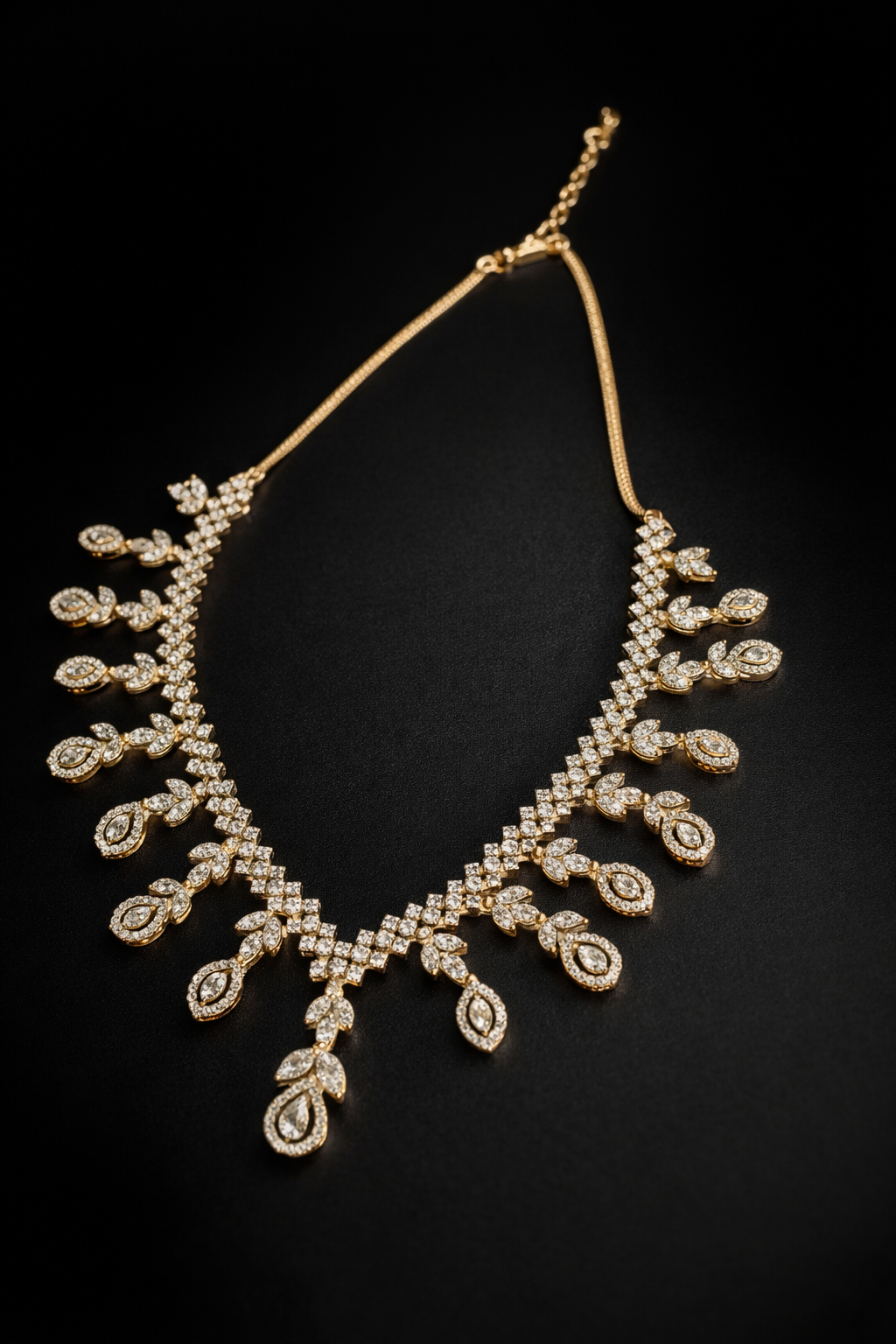 Imperial Bridal Diamond Necklace Set – Luxury Gold Jewelry