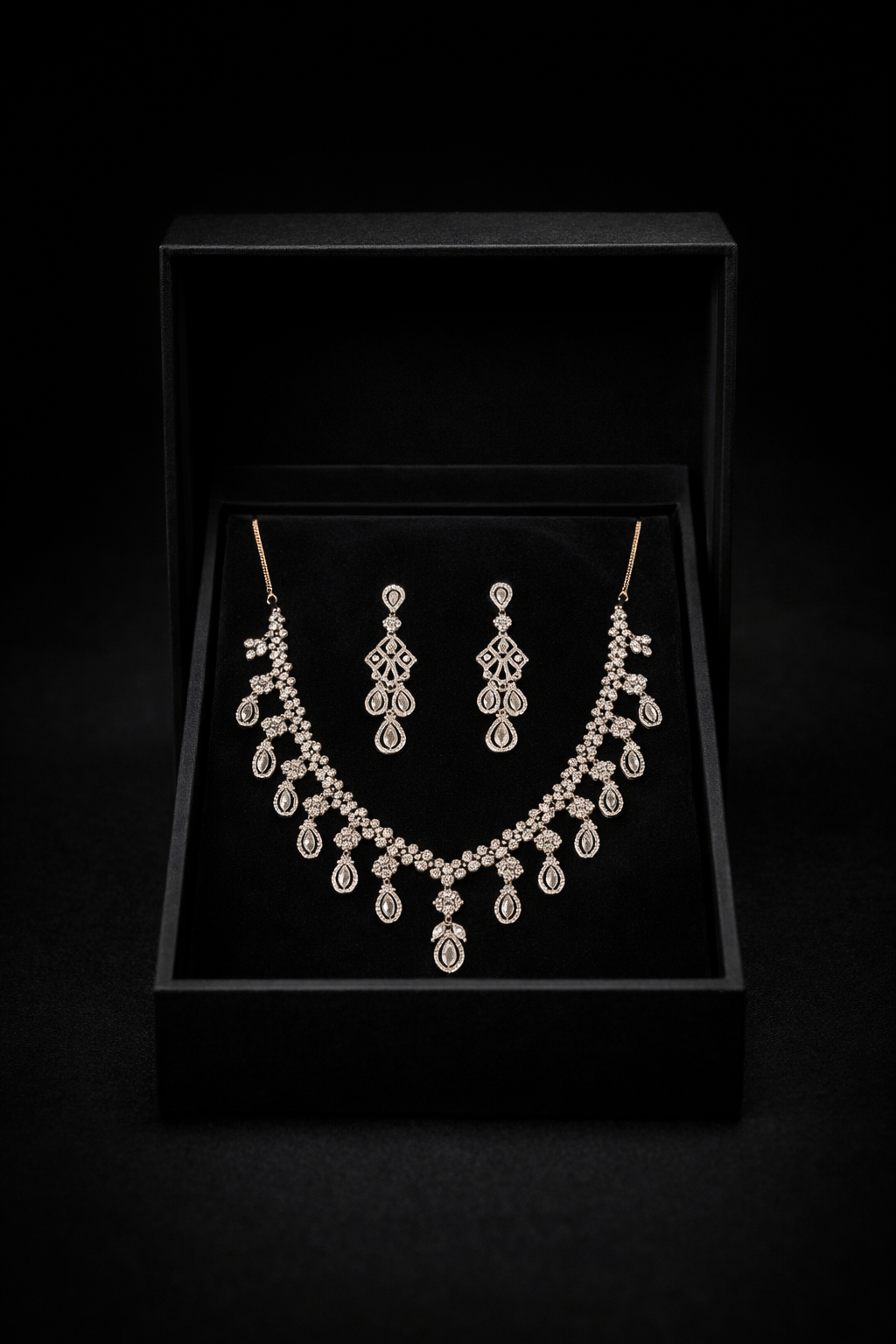 Imperial Bridal Diamond Necklace Set – Luxury Gold Jewelry