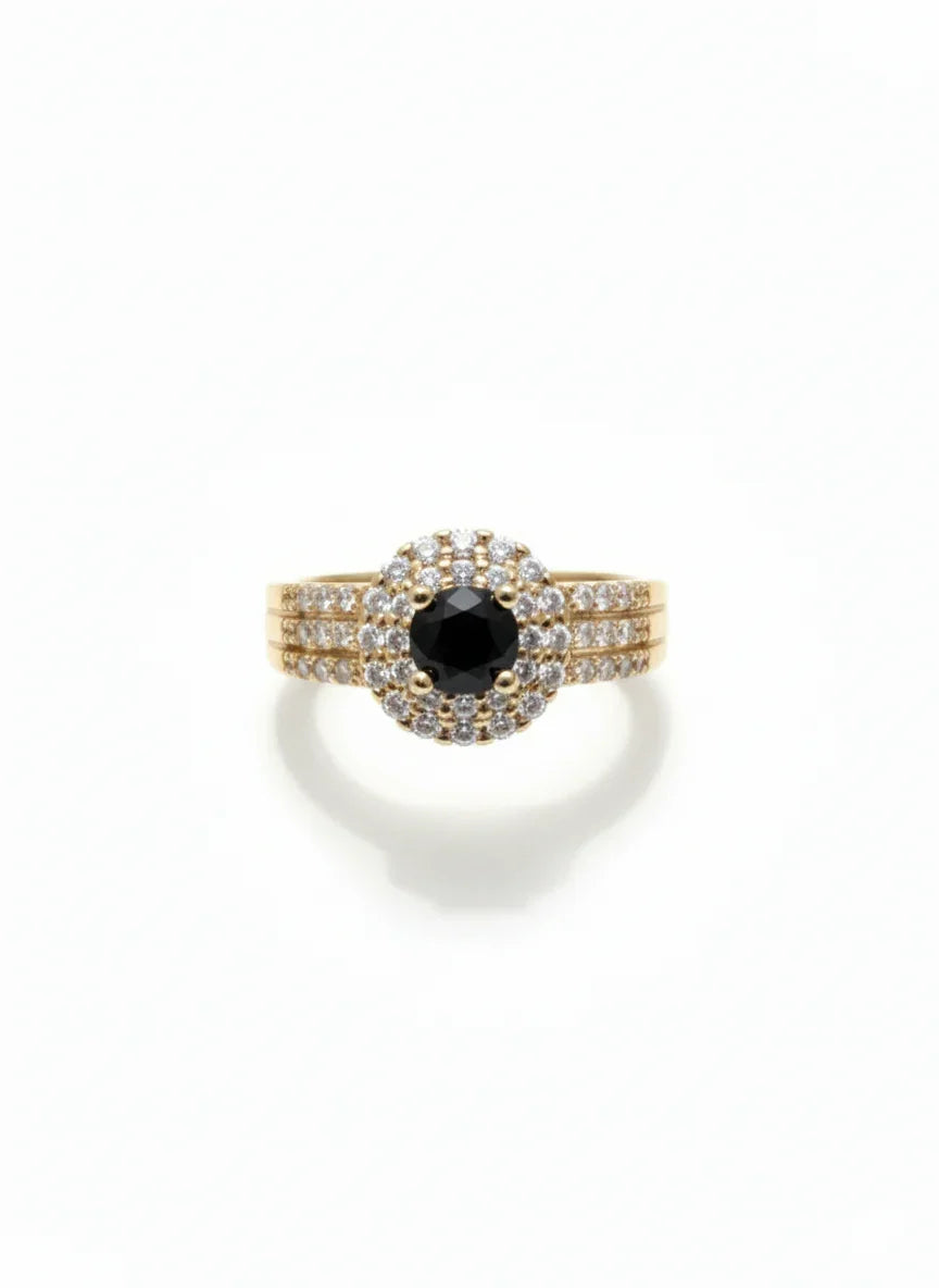 Golden Noir Radiance Ring