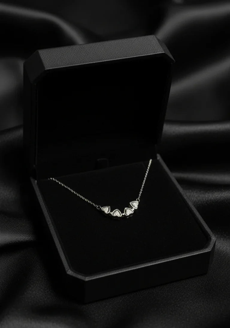 Heart Magnet Couple Necklace – Stainless Steel Silver